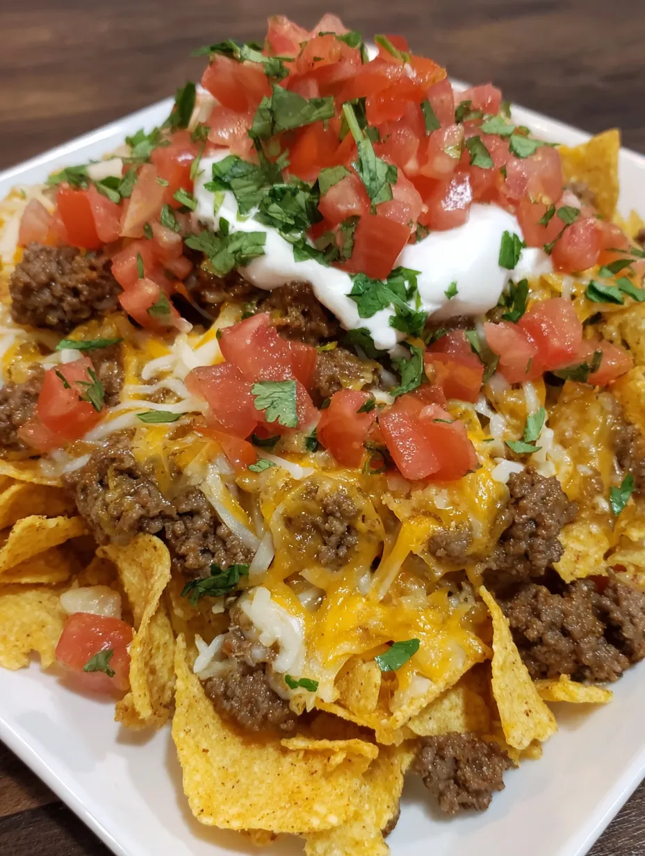A plate of Dorito Taco Casserole.