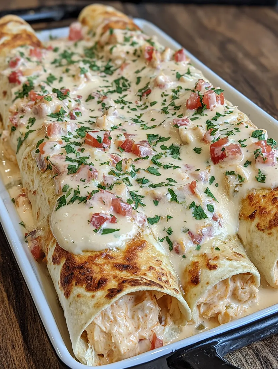 A delicious queso chicken enchilada.