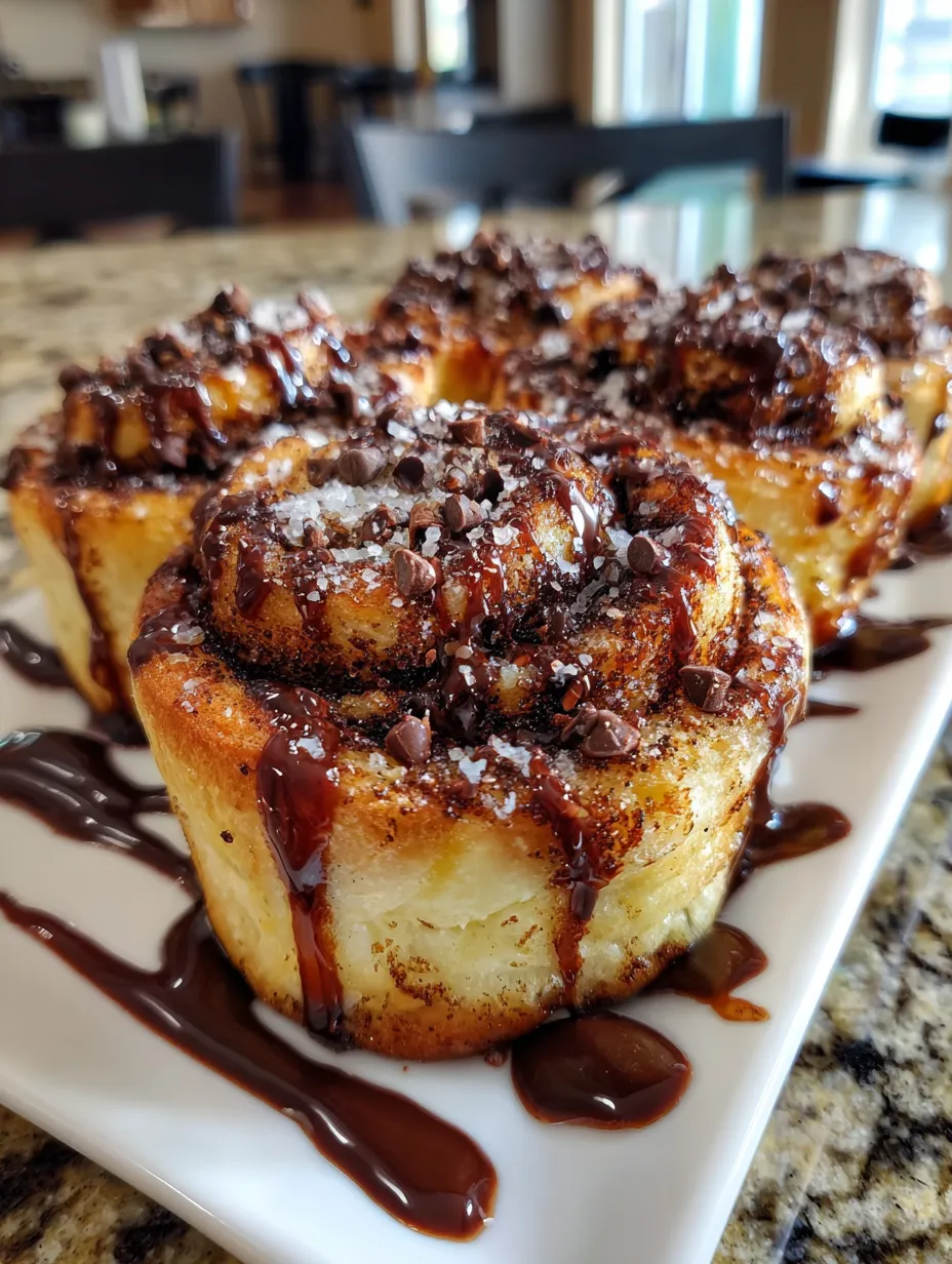 Chocolate chip cruffins on a plate.