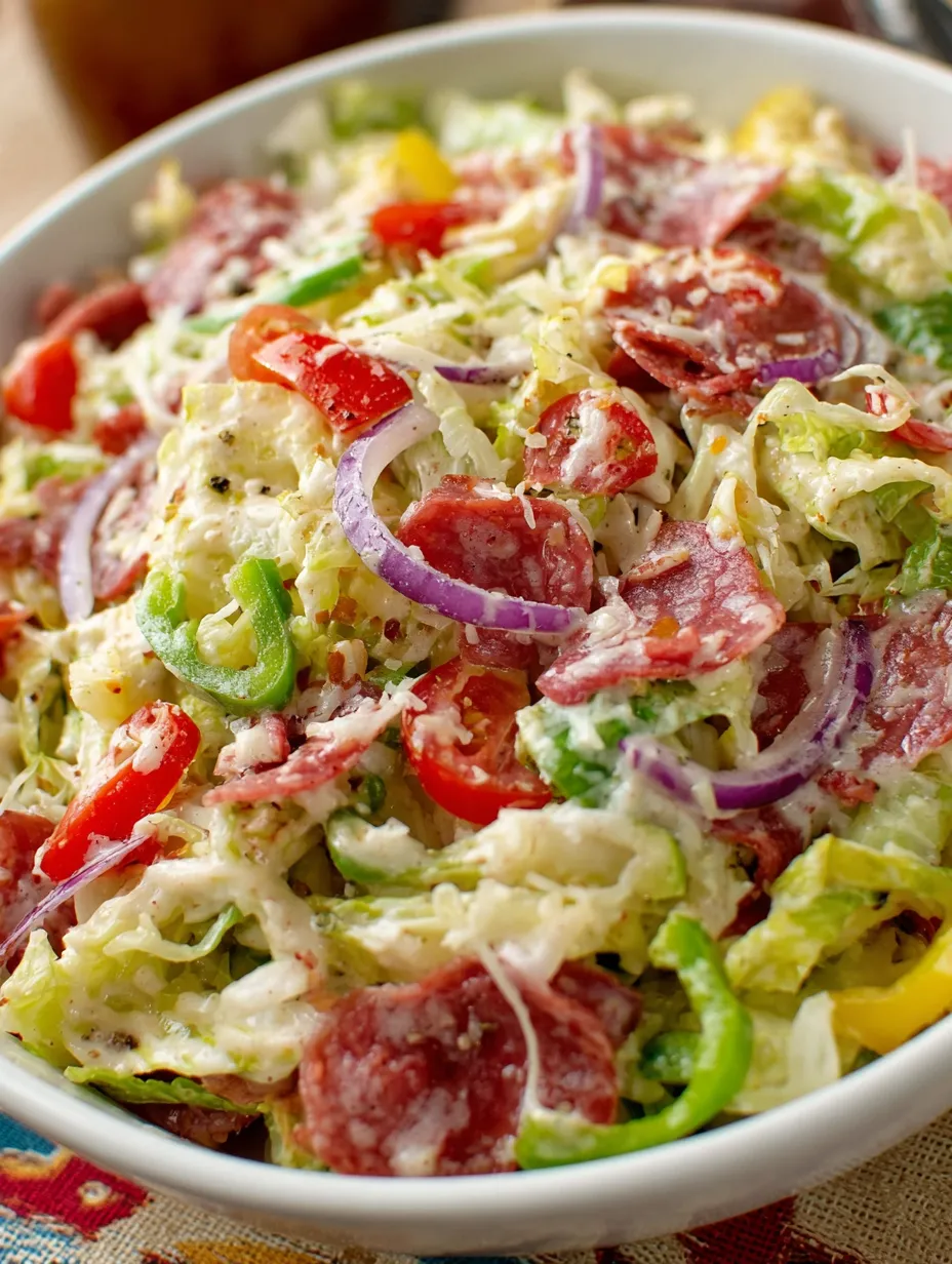 A salad with meat and vegetables.