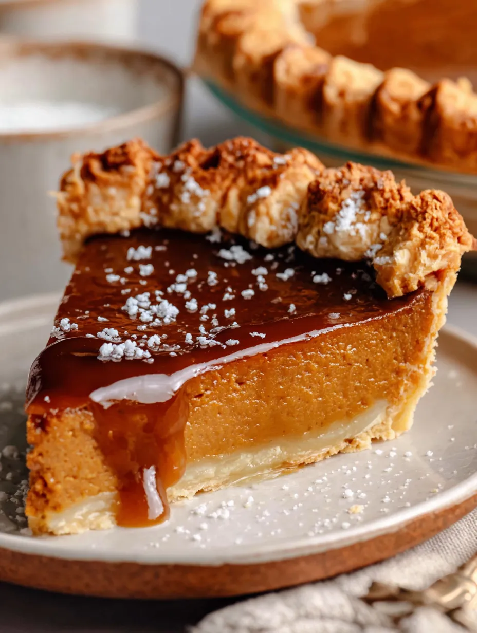 A slice of bourbon brûlée pumpkin pie.