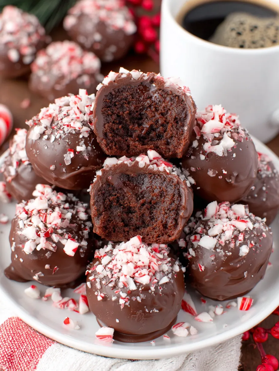 Chocolate Peppermint Brownie Balls.