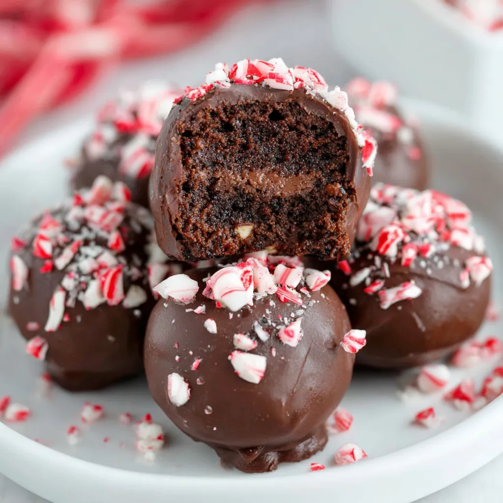 Chocolate Peppermint Brownie Balls.