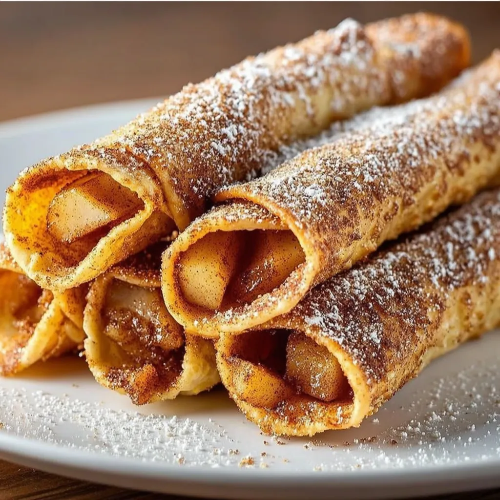 A plate of apple pie taquitos.