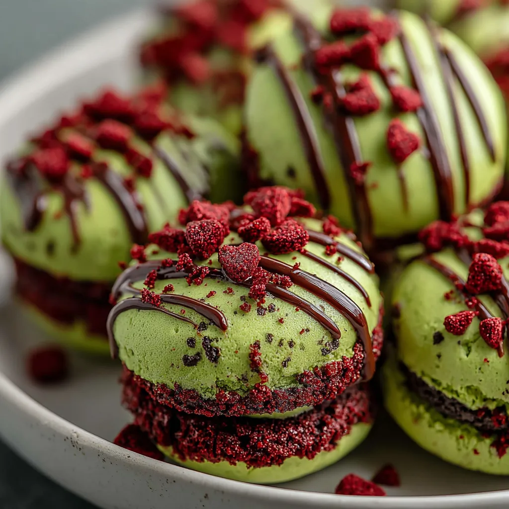A plate of Grinch Oreo holiday treats.