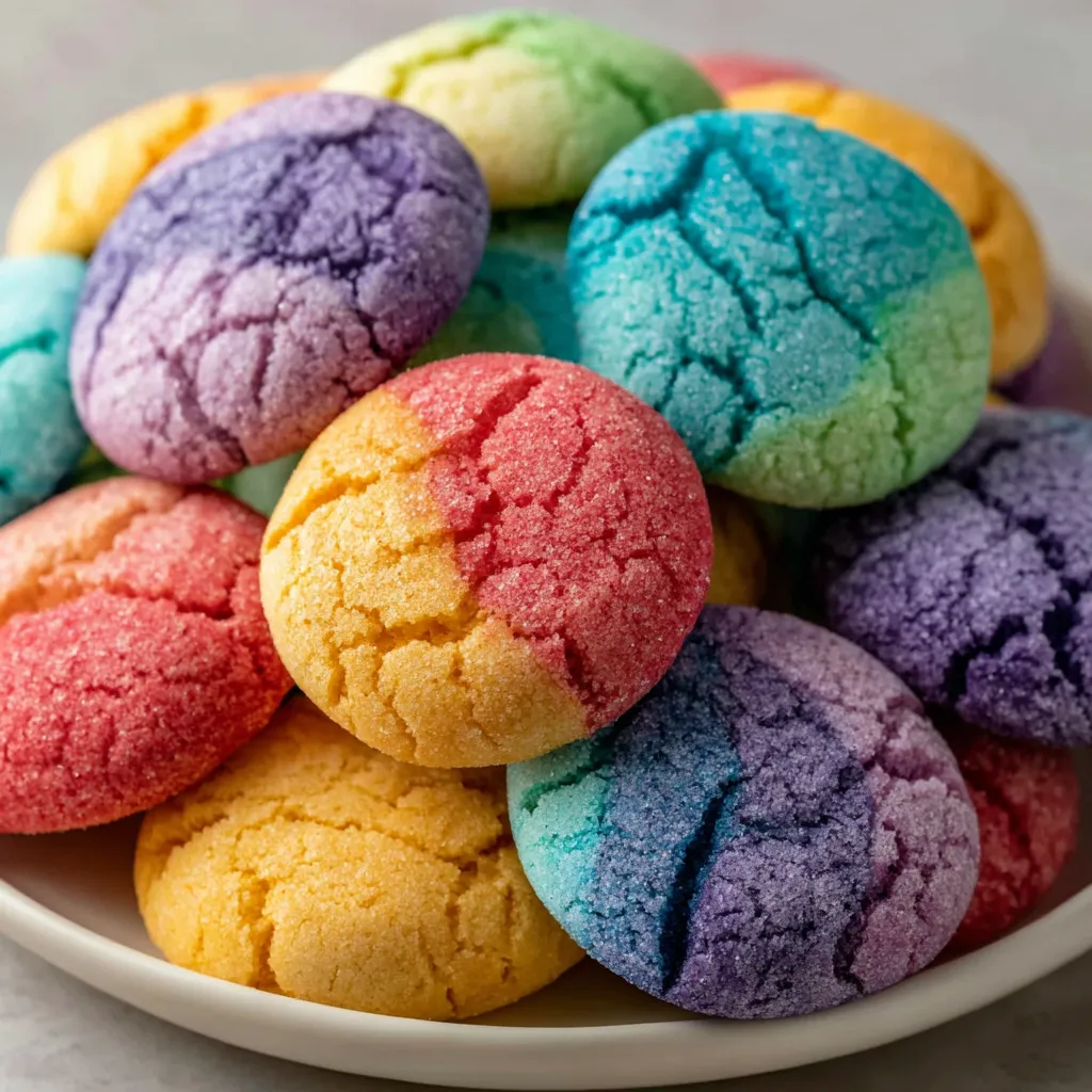 A bowl of colorful cookies.