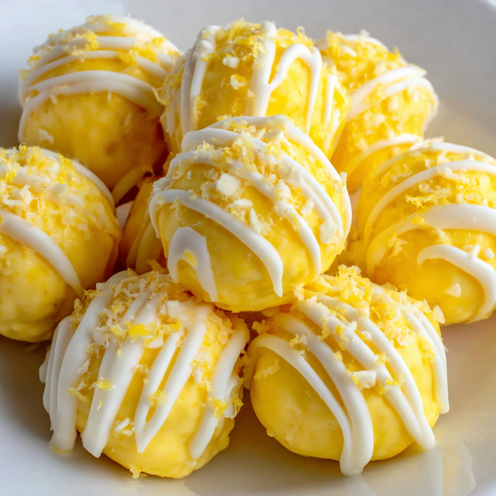 Lemon Cheesecake Bites on a plate.