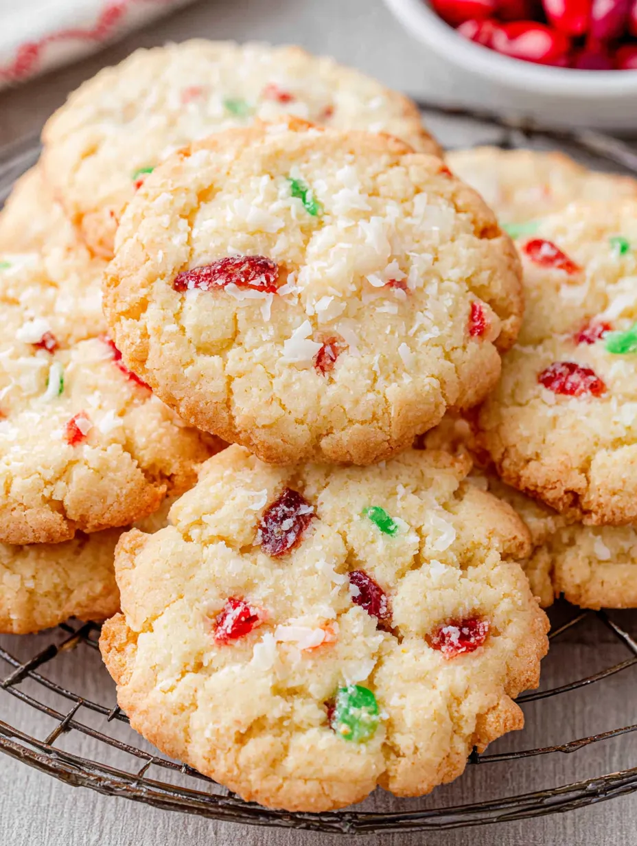 A plate of cookies with red and green sprinkles.
