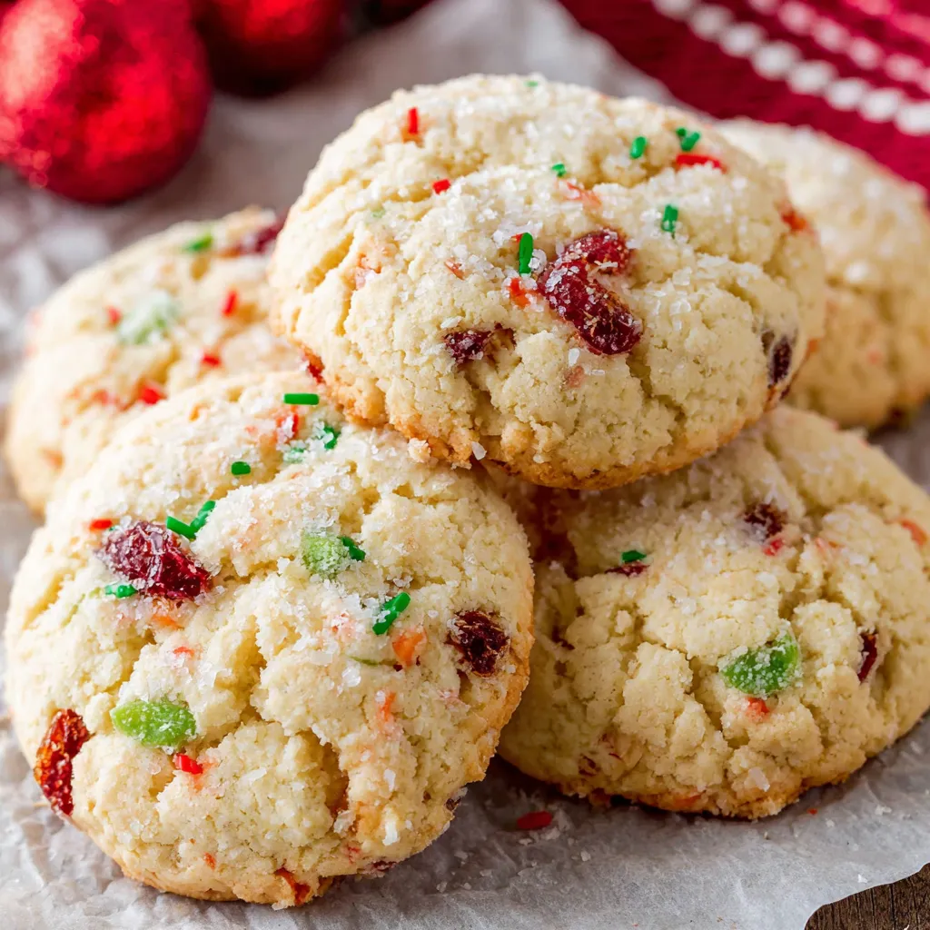 Santa's Whiskers cookies on a plate.