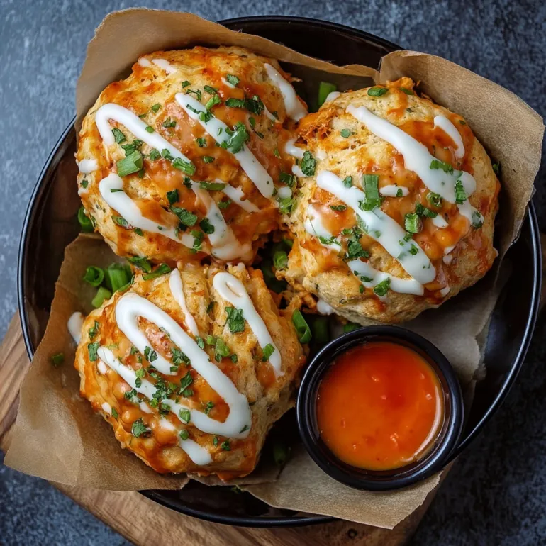 A plate of buffalo chicken bombs.