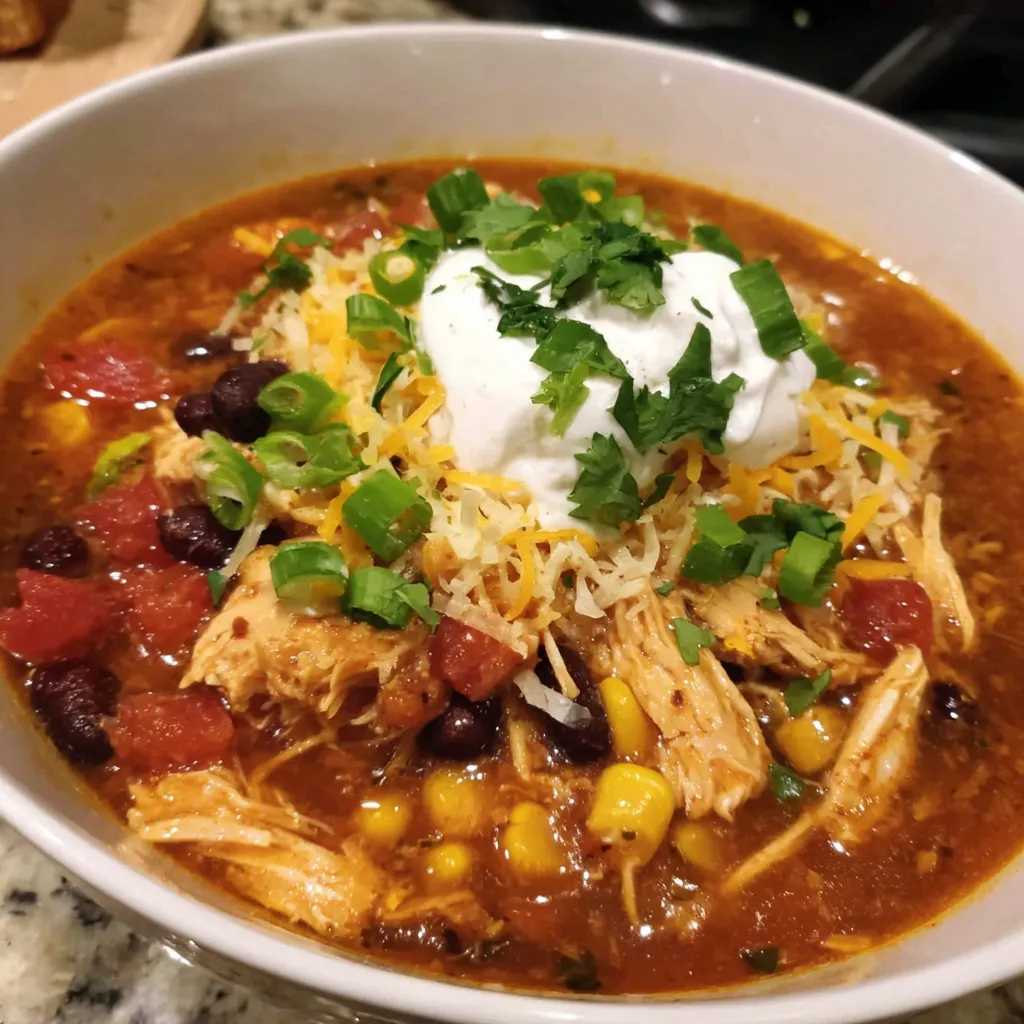 A bowl of chili with corn and cheese on top.