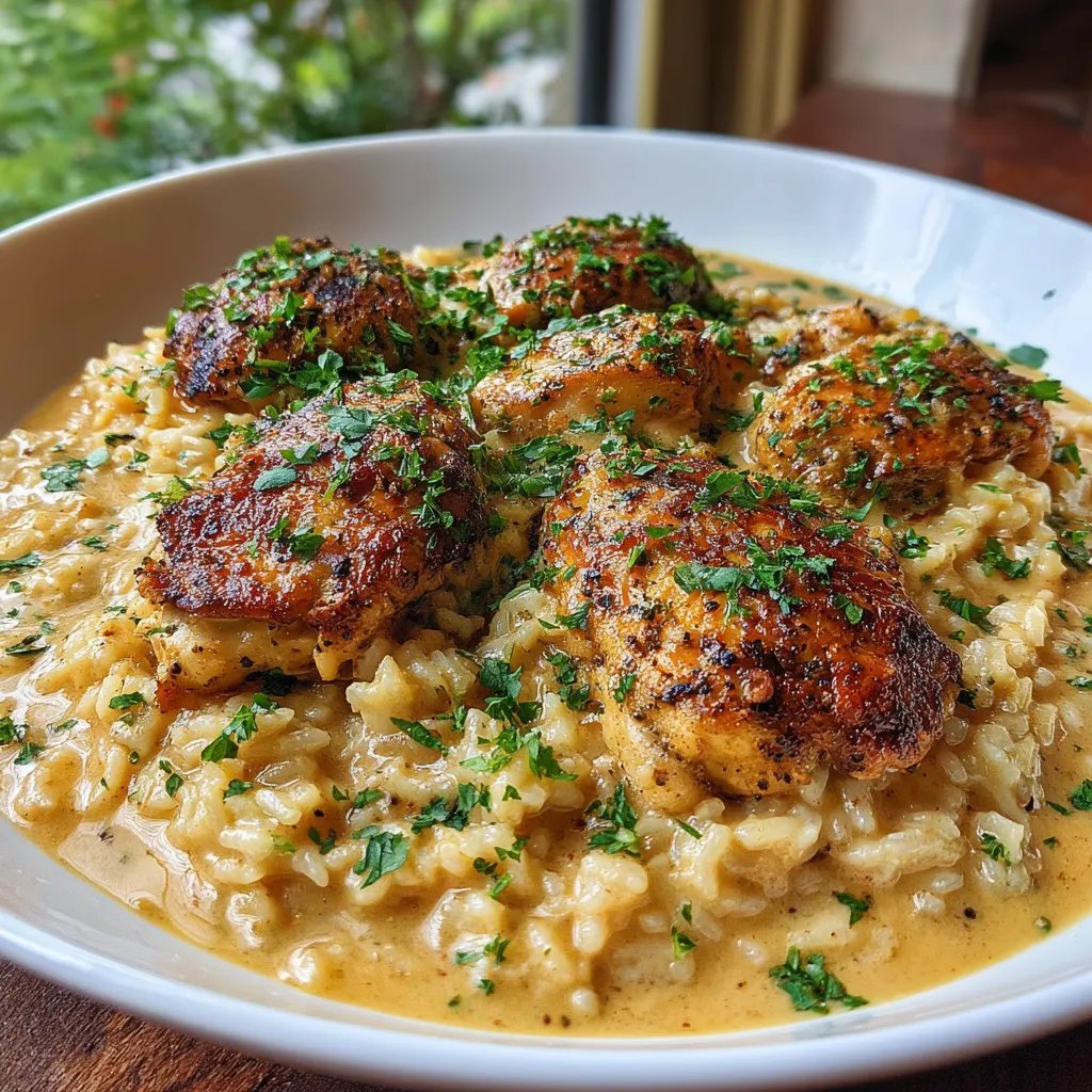 A plate of rice and chicken.