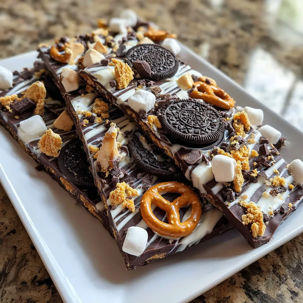 A plate of 5-Ingredient Oreo Bark.