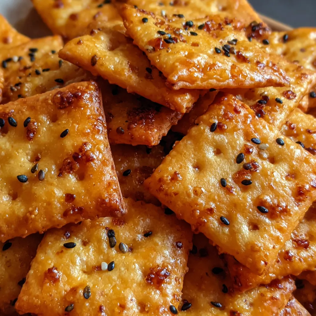 A plate of sourdough cheez-its snack crackers.