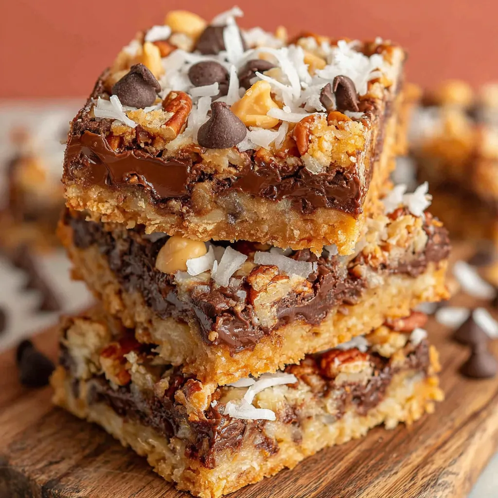 A stack of 7 layer bars.
