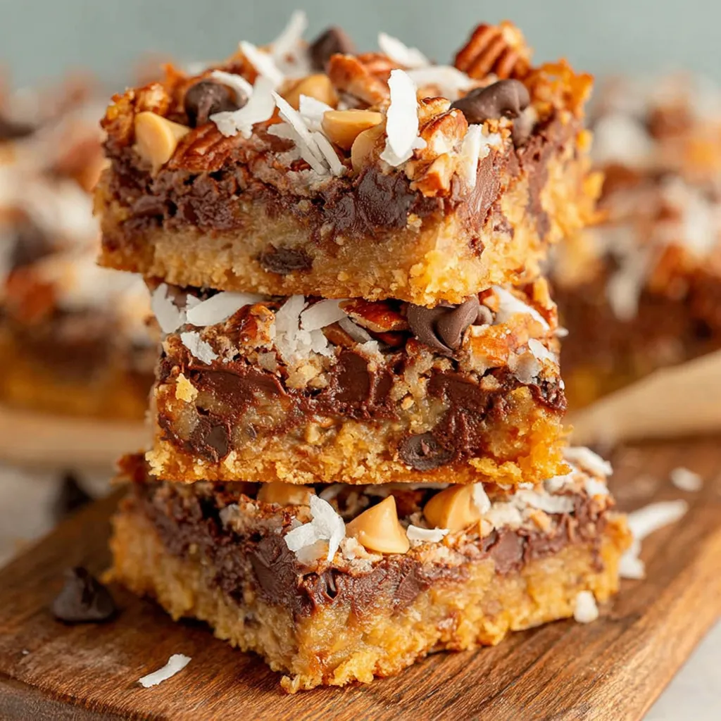 A stack of 7 layer bars.