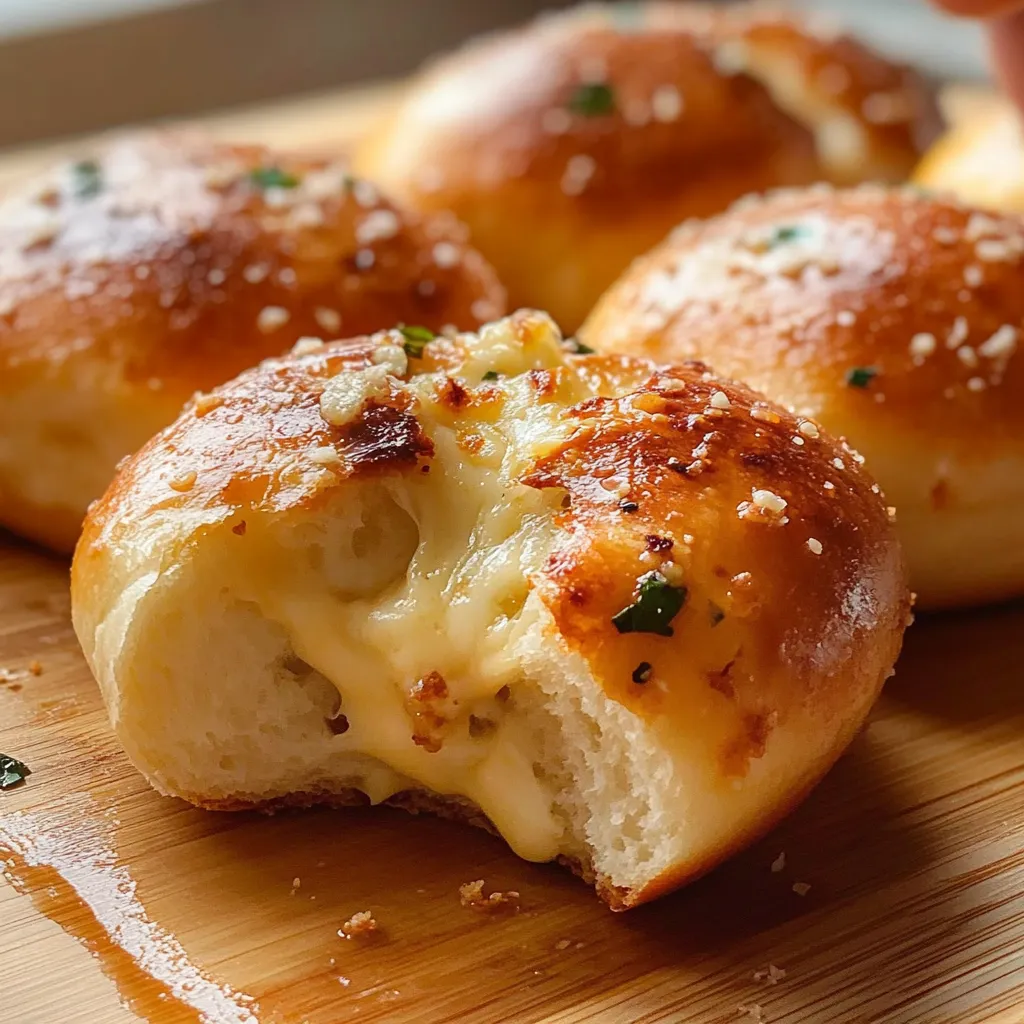 A plate of bread with cheese on it.