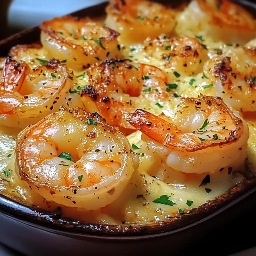 A dish of shrimp and cheese.