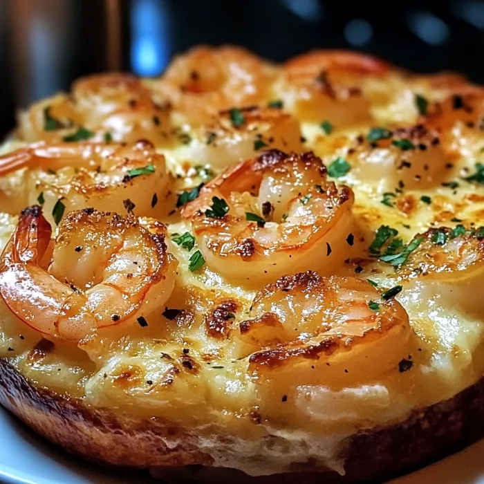 A plate of shrimp and cheese.