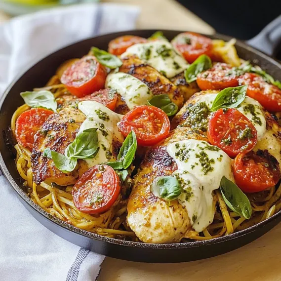 A plate of food with tomatoes, spinach, and cheese.