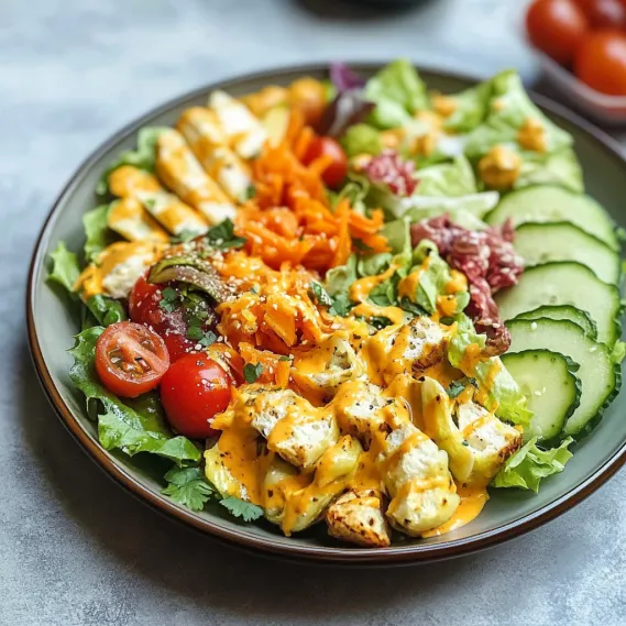 A plate of food with tomatoes, cucumbers, and carrots.