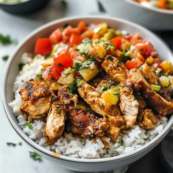A bowl of rice with meat and vegetables.