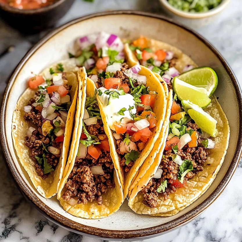 Mexican-style tacos filled with tomatoes and melty cheese.