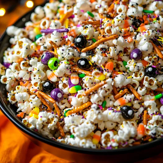 A bowl loaded with Monster Munch and candy eyes.