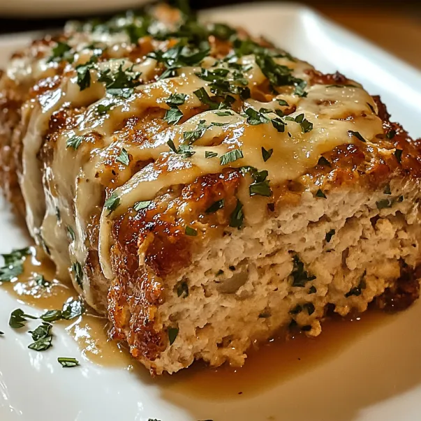 A cheesy slice of chicken loaf.