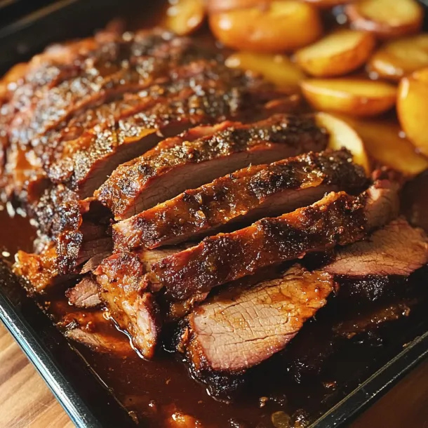 A plate with meat and potatoes on the side.