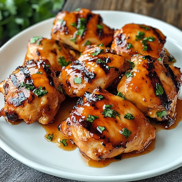 A plate of chicken with sauce.