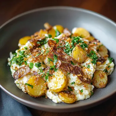 A bowl piled with potatoes and fresh greens.