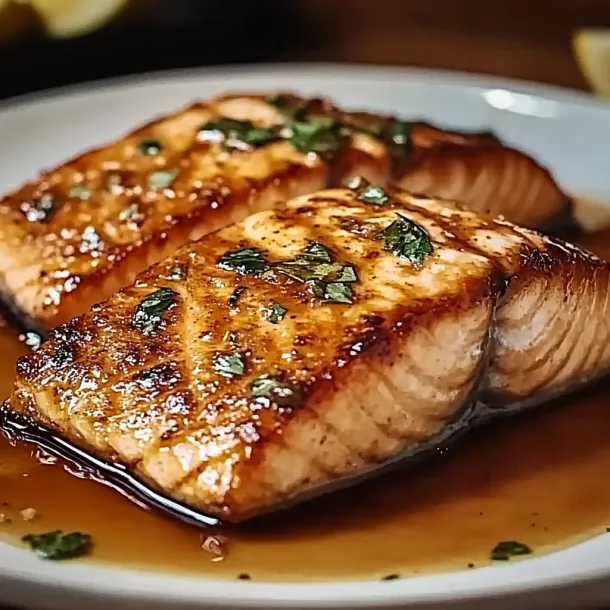 Two fish fillets on a plate.