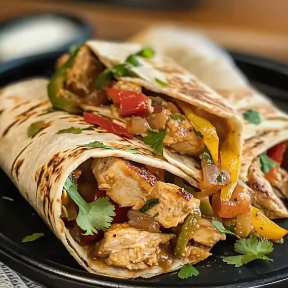 A plate with a burrito plus a bowl of salsa.
