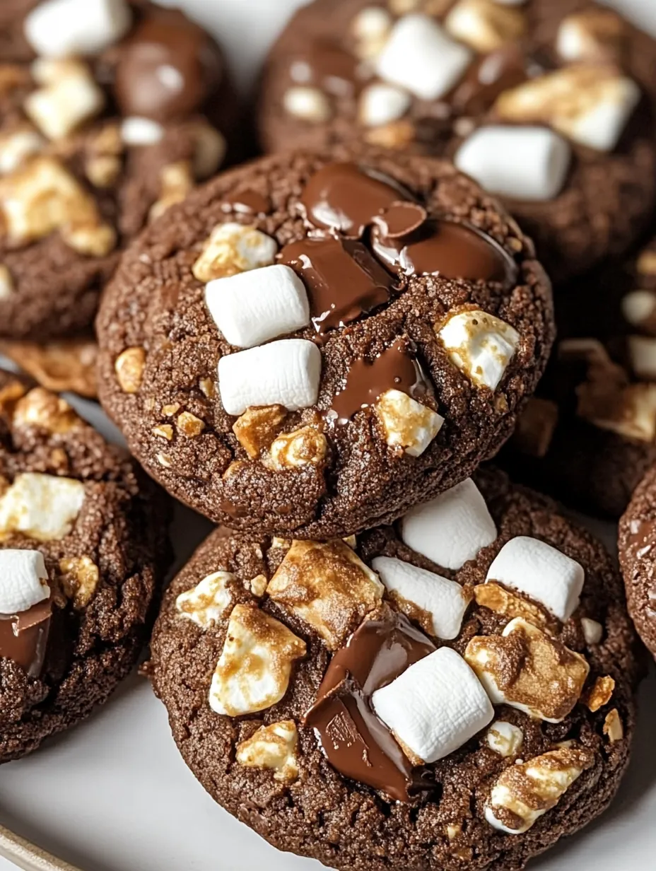 A close up of a chocolate chip cookie with marshmallows on top.