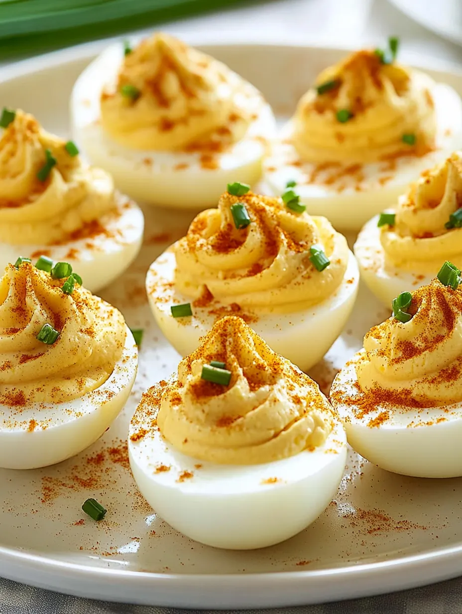 A plate of spicy bacon deviled eggs.