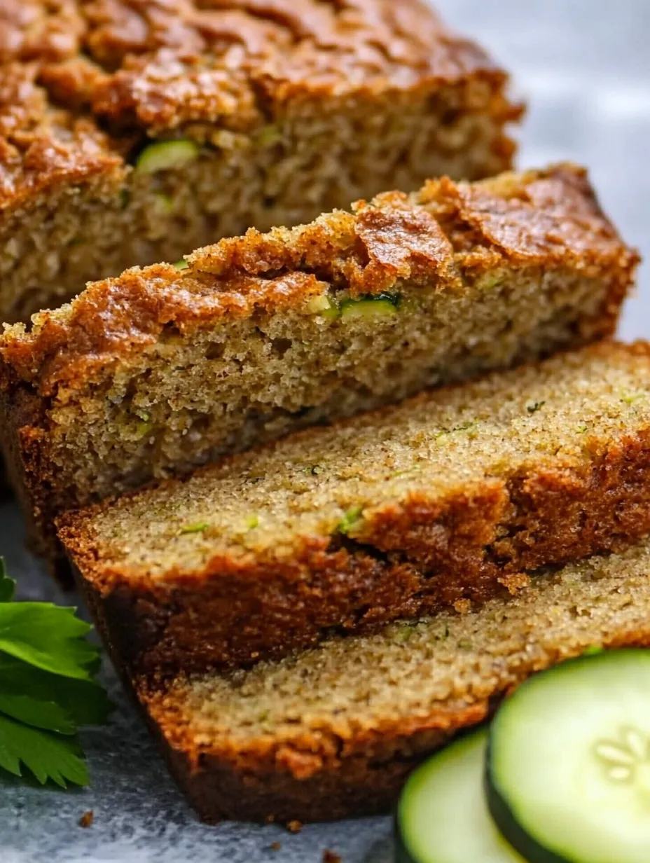 A slice of sourdough zucchini bread.
