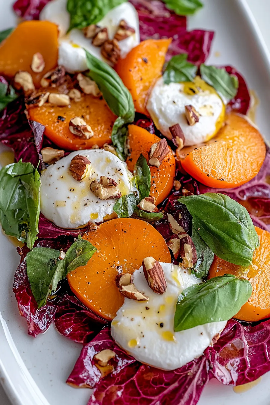 Persimmon Burrata Salad: A Fresh and Elegant Fall Delight.