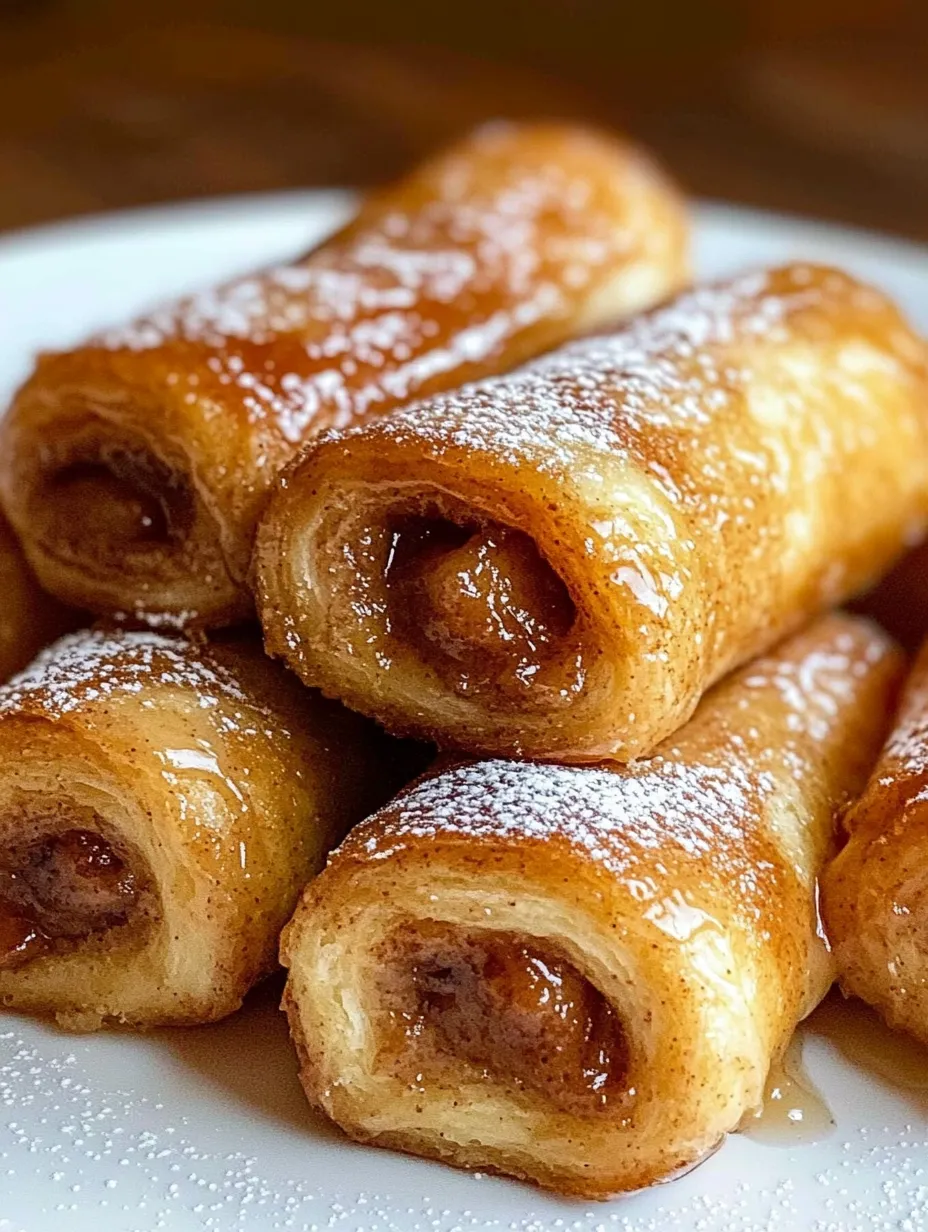 A plate of cinnamon french toast roll-ups.