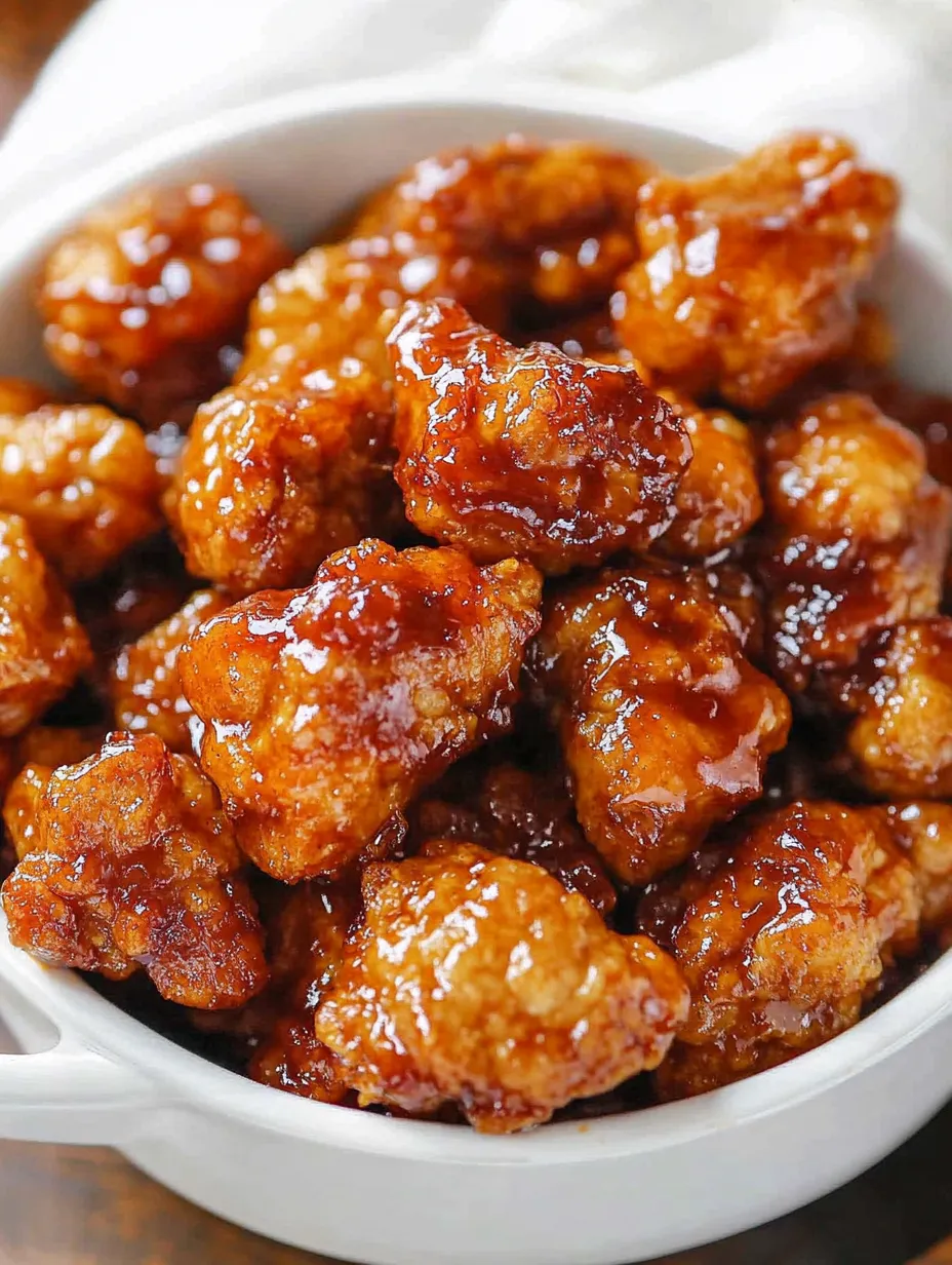 A bowl of chicken with a sauce.