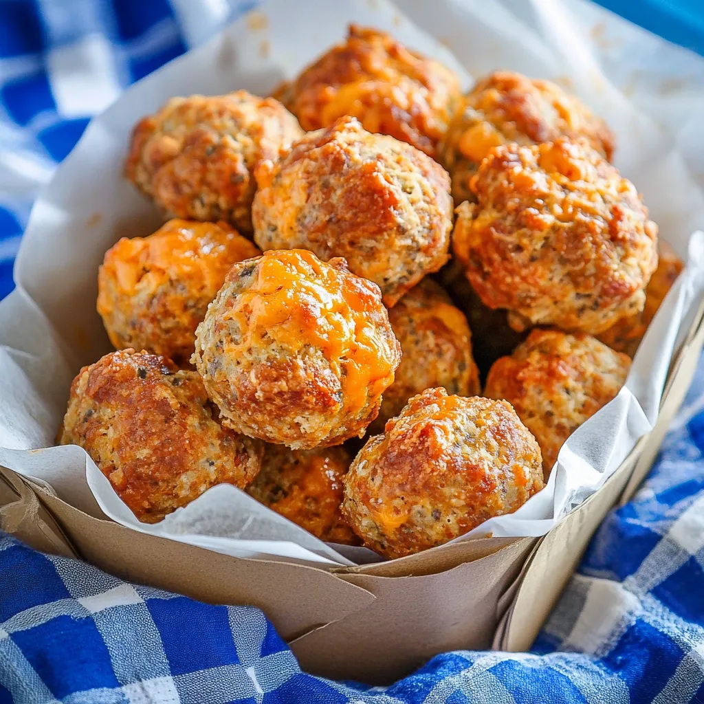 A basket of cheesy sausage balls.