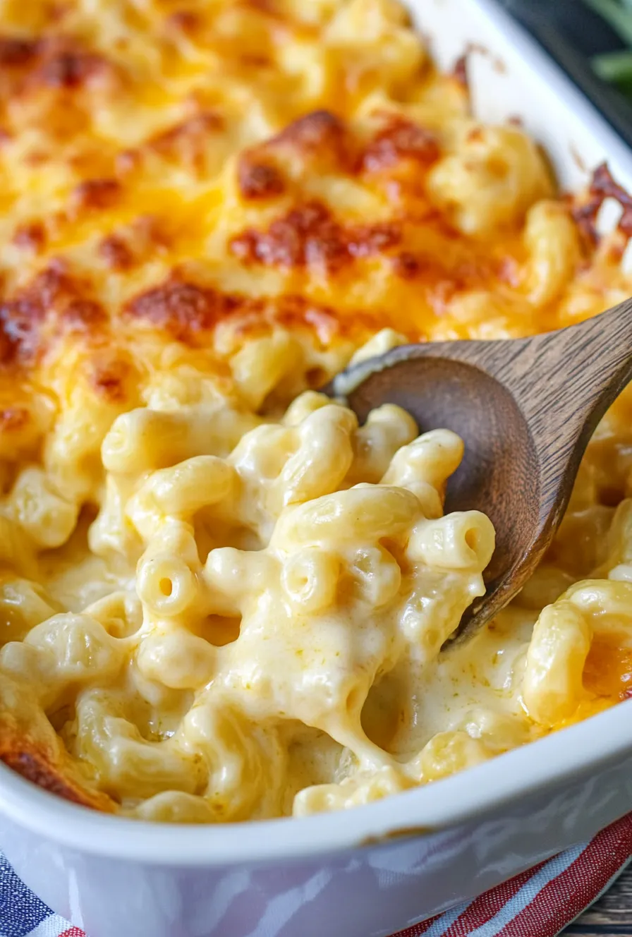 A close up of a fork in a bowl of mac and cheese.