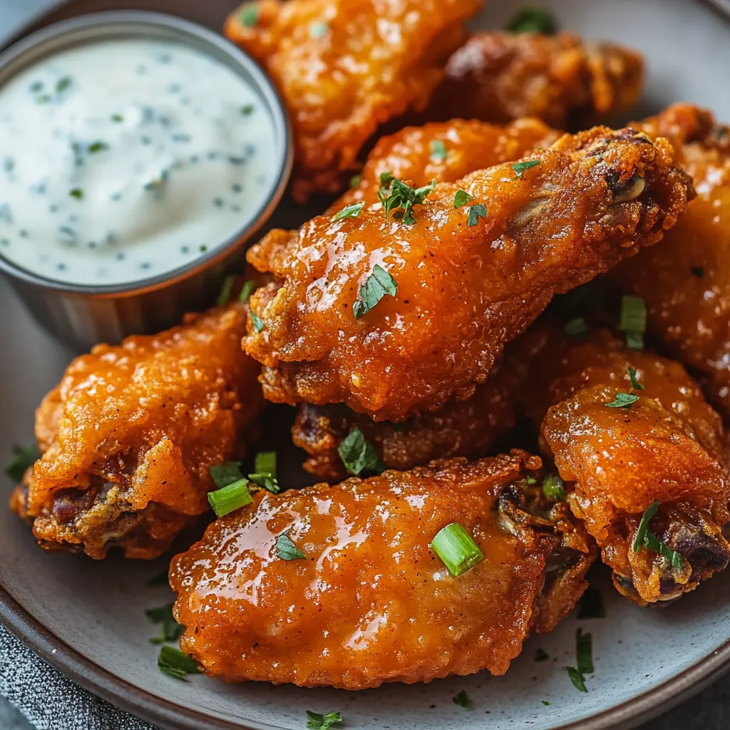 A plate of crispy buffalo chicken tenders.