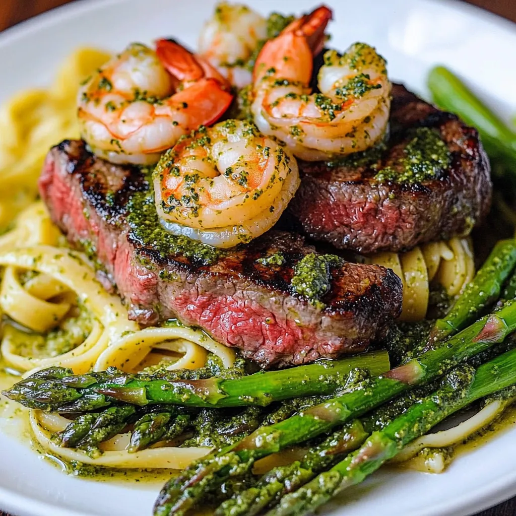 A plate of food with shrimp and pasta.