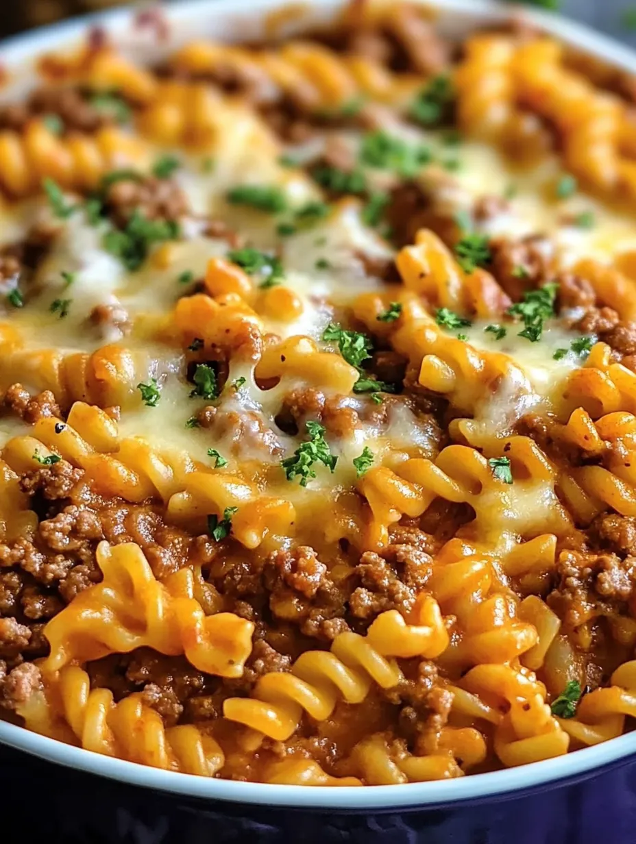 A close up of a sloppy joe casserole.
