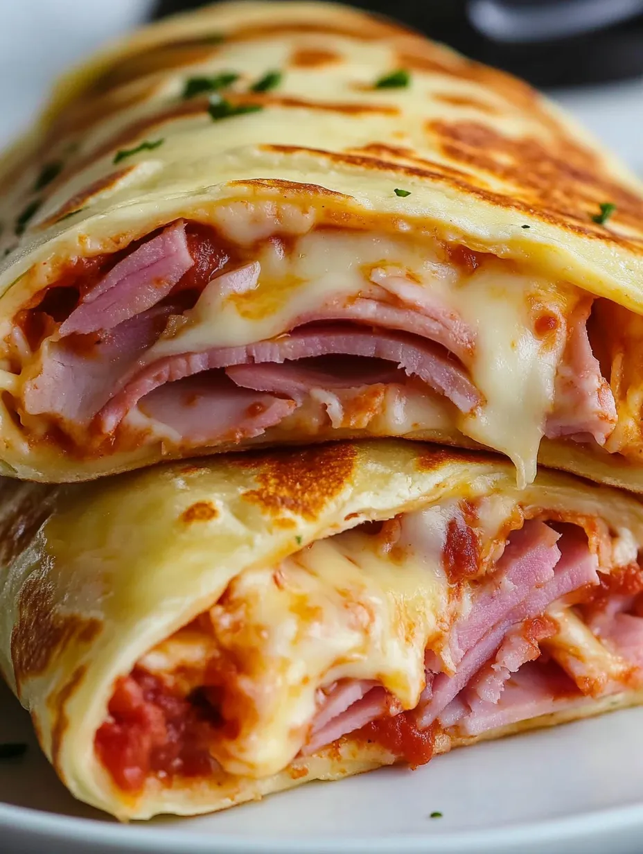 A sandwich with meat and cheese.