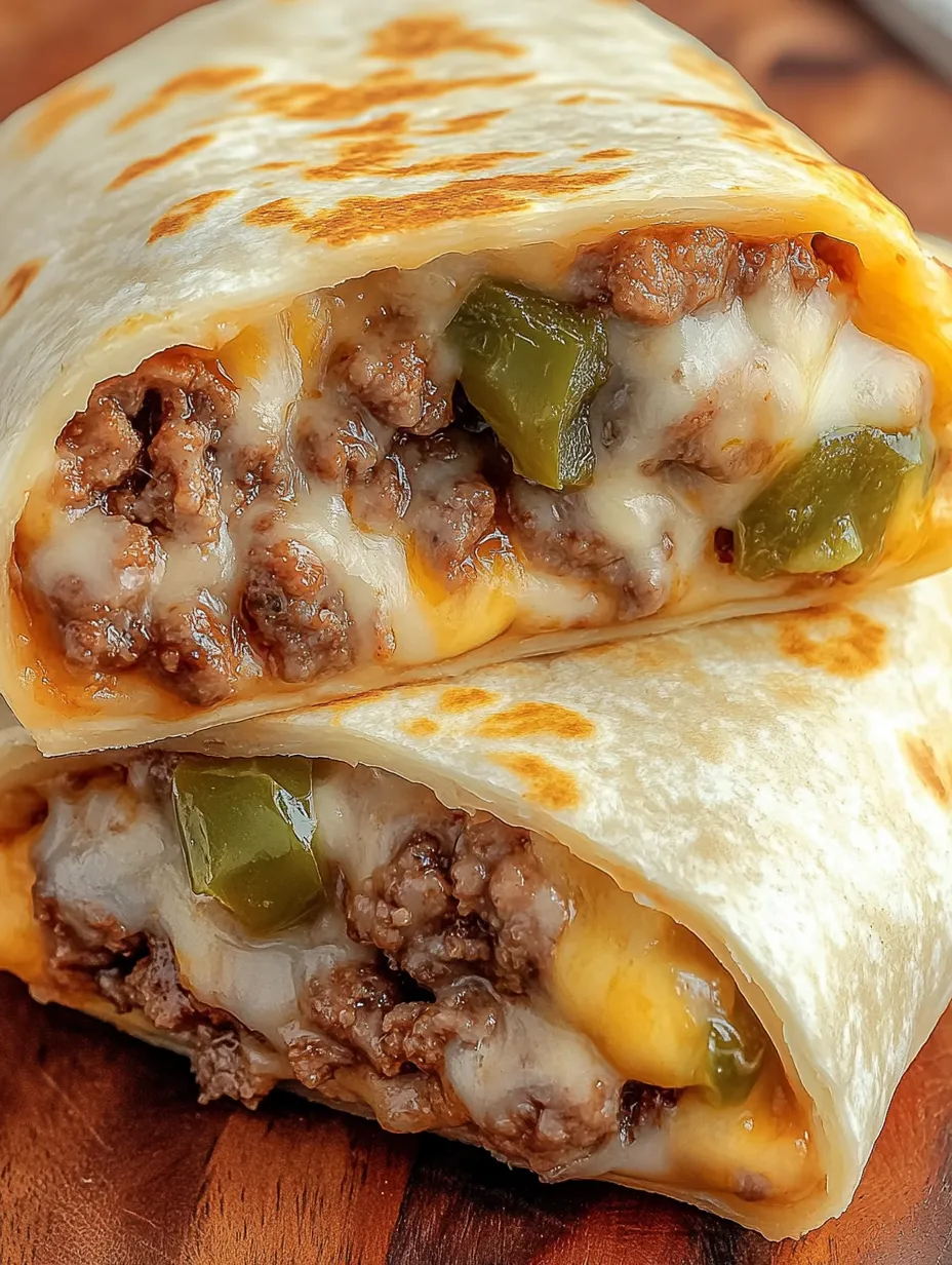 A burger wrap with cheese and jalapenos.