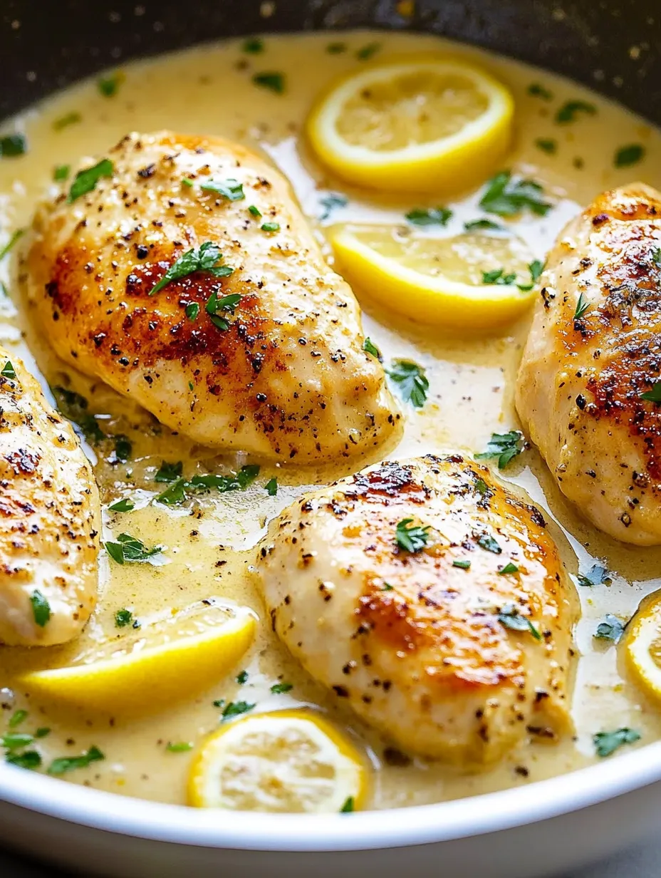 Chicken with lemon and herbs.