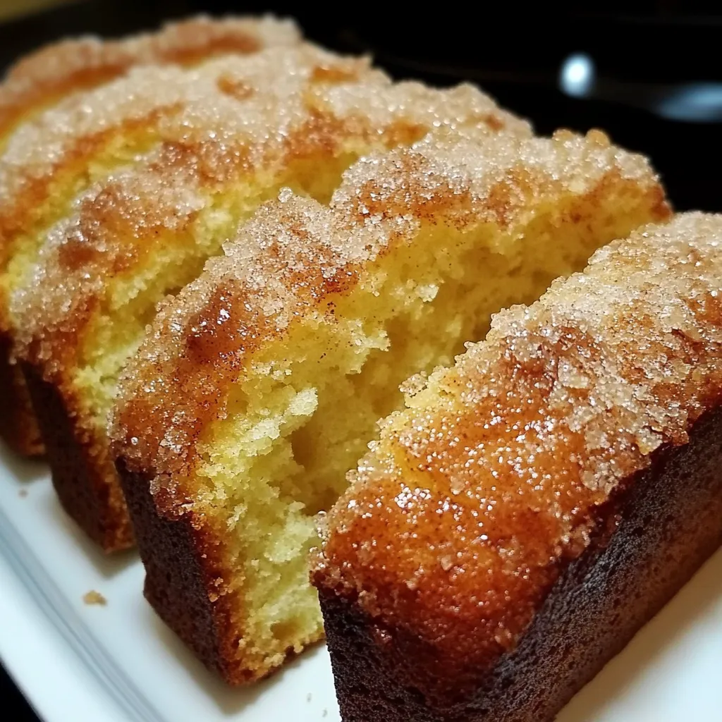 A slice of cinnamon donut bread.