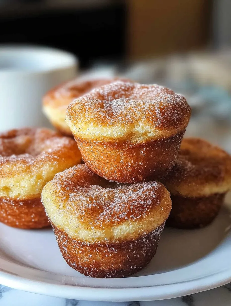 A stack of cinnamon sugar French toast muffins.